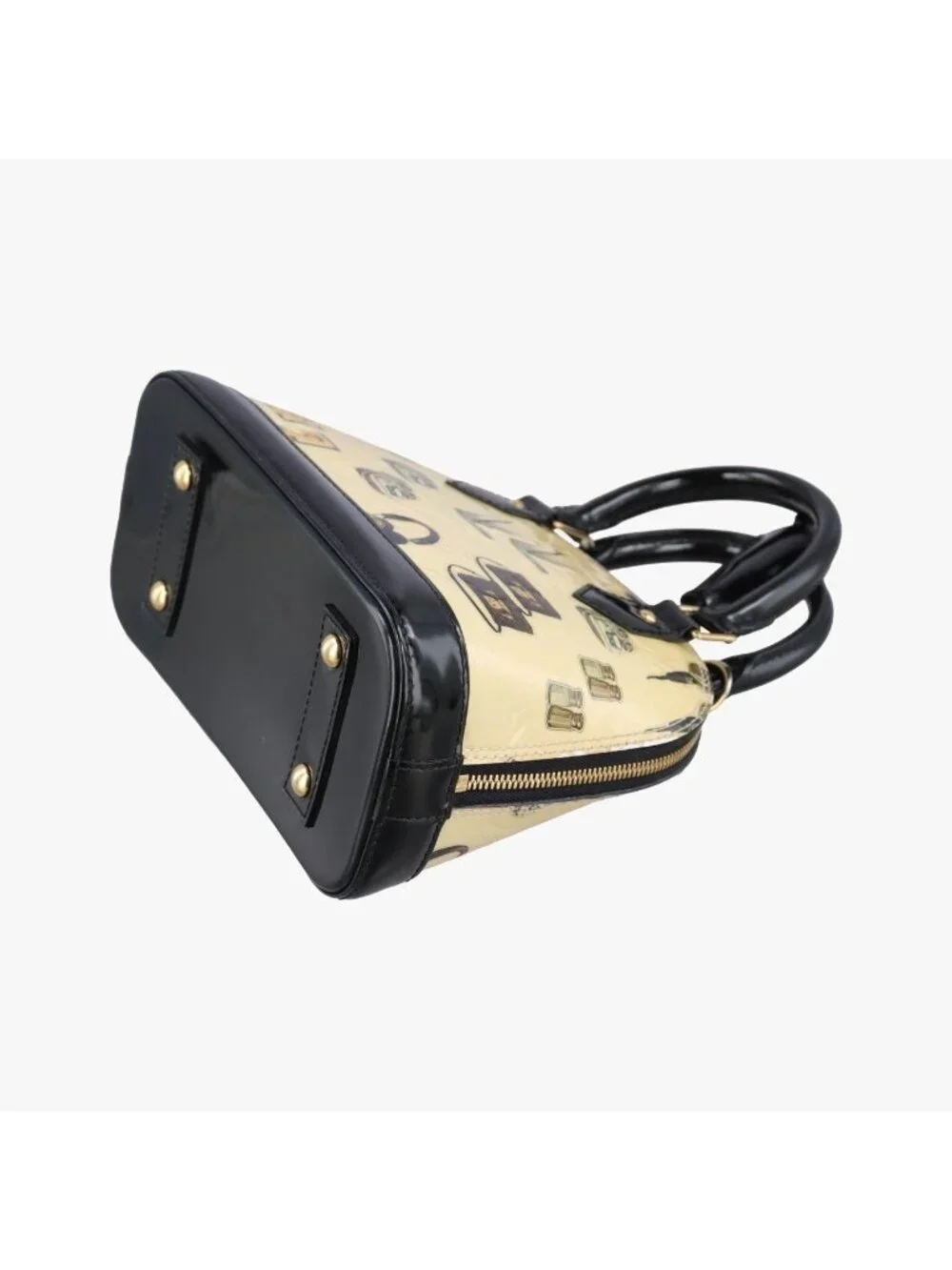 Louis Vuitton Stickers Alma BB Ivory Black Multi Vernis Handbag